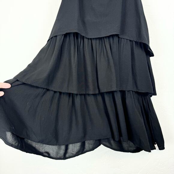 One Teaspoon Plant T-Back Ruffle Tiered Mini Dress Black XS Minimal Whimsigoth - Picture 8 of 15